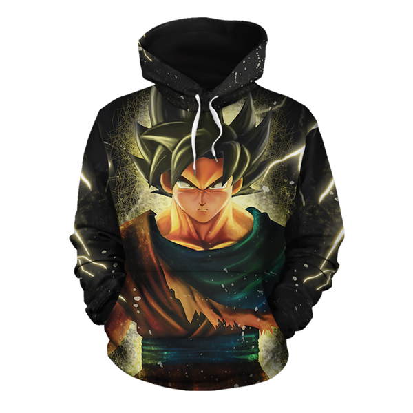 

new dragonball z - classic san goku inspired 3d print pullover hoodie cosplay, Black
