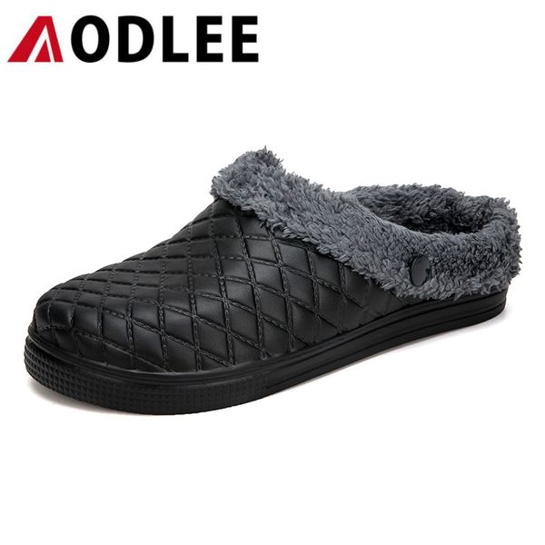 

aodlee winter warm fur men slippers home indoor plush house shoes men indoor bedroom house shoes eva plush slipper slides, Blue;gray