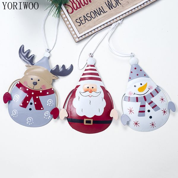 

yoriwoo deer christmas iron pendant ornament santa claus merry christmas decorations for home 2019 xmas tree happy new year gift