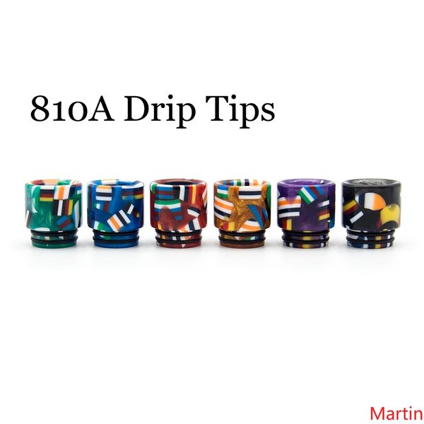 

4 Styles Epoxy Resin Drip tip Wide Bore 510 810 Thread National Flag Mushroom Camo Shape Mouthpiece for Tank Vape Atomizer DHL