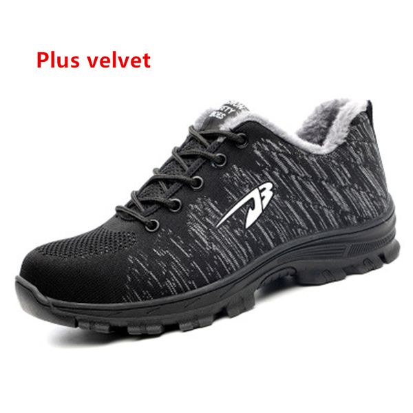 

work safety shoes autumn winter men women plus velvet lining steel toe cap shoes new puncture proof construction safety boots