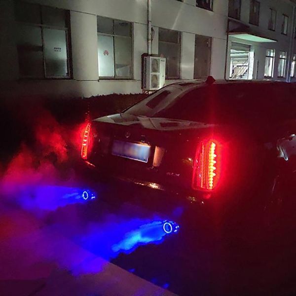 

carbon fiber luminous tail throat with high temperature resistant led light modified car exhaust pipe universal model