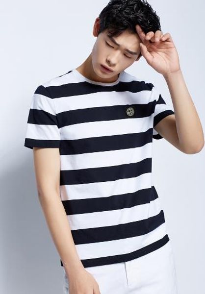 

fashion designer shortyrhf t-shirt european style men's round neck t-shirt 100% cotton short-sleeved men's, White;black