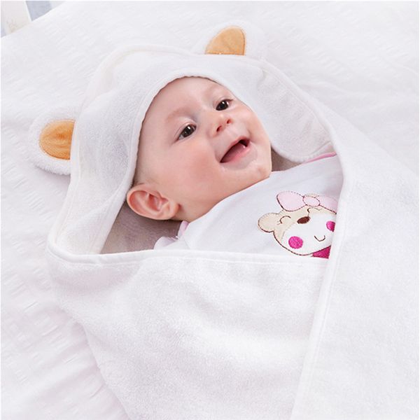 

baby poncho bath towel velvet 90*90cm fleece hooded infant towels blanket newborn baby hooded towel cotton / bamboo fiber solid
