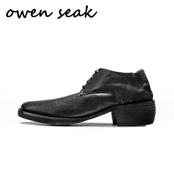 

owen seak men casual wedding shoes luxury trainers cow leather men's dress shoes male spring lace up retro black white red