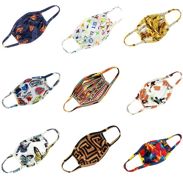 

shipping reusable washable cotton mouth design face mask er designer printed face mask linen mask #983, Black