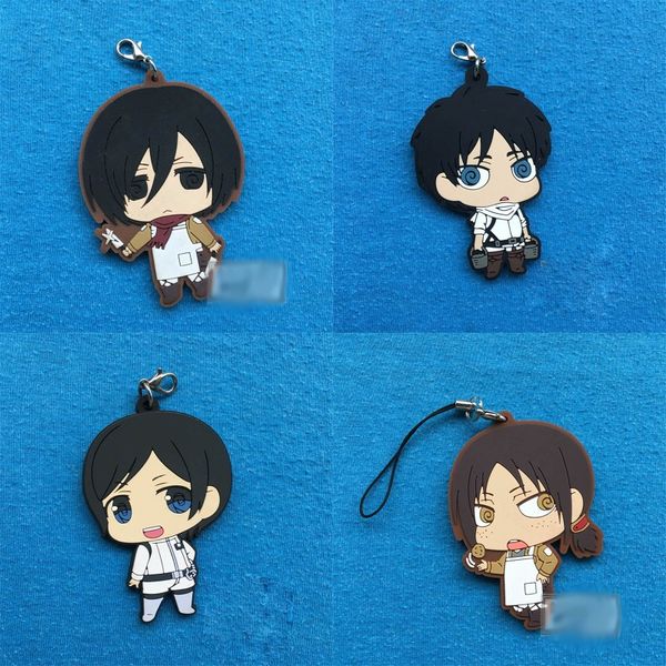 

1 шт. милый мультфильм аниме атака на титан резиновый кулон брелок косплей реквизит для мобильного телефона декор брелок мальчик девочка под, Silver