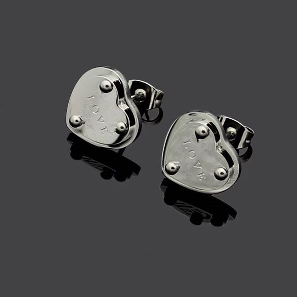

fashion earring stainless steel jewelry designer earrings heart earrings luxury earrings orecchini designer earings love ear studs 2020, Golden