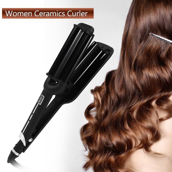 

curling iron three-tube hair curler triple barrel hair curling irons nano titanium ceramic hair tongs curls crimper salon tools