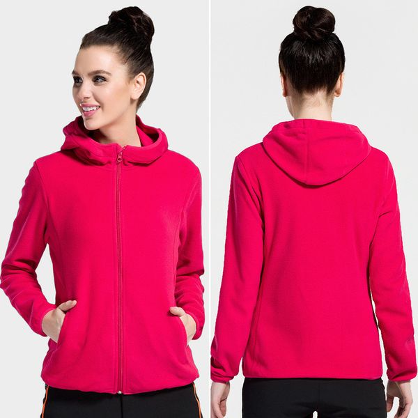 

outdoor hiking jackets climbing camping fleece women 's warm sweater windproof cardigan hooded polar fleece ski jacket new, Blue;black