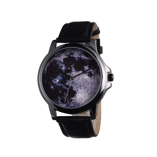 

fashion men women watch mysterious universe dial black and blue minimalism quartz wrist watch zegarek meski relojes para mujer, Slivery;brown