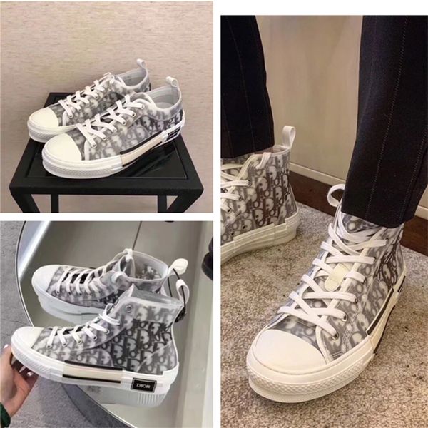 

диор конверс homme косые x kaws ким джонс kanye тапок высокой корзины chaussure техническая холст обувь basket баскетбол обувь 36-45, Blue;gray