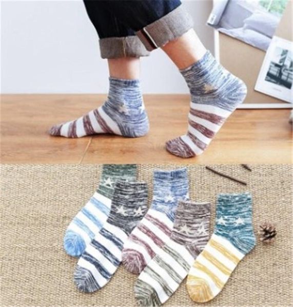 

anti friction underwear contrast color mens medium socks above ankle length sports socks casual breathability sweat absorption and, Black