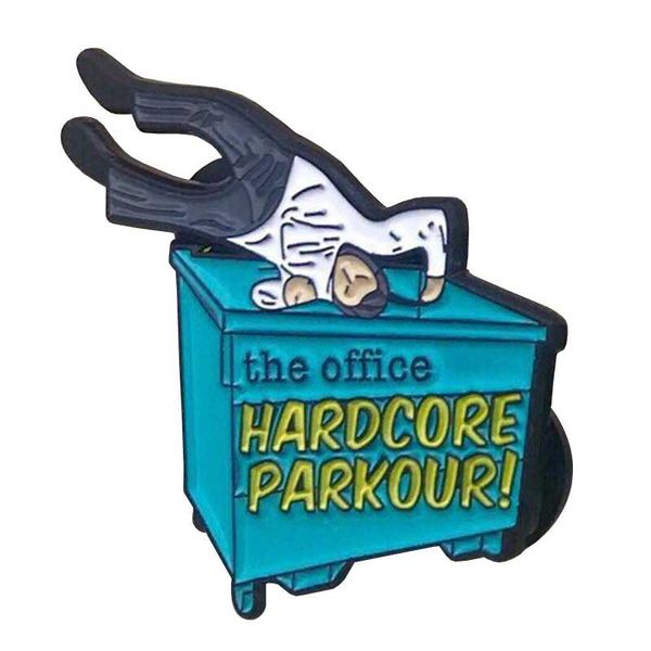 

hardcore parkour enamel pin, Gray