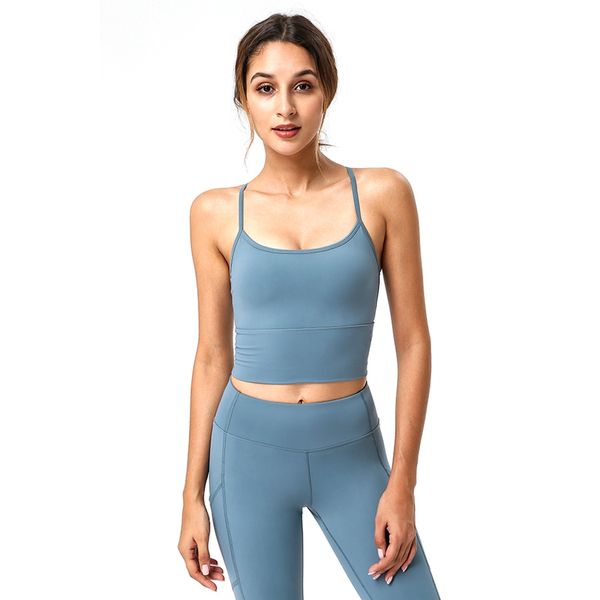 

yoga sports bra shockproof cross back push up workout bra women cross-back vest tank gym running fitness, White;black