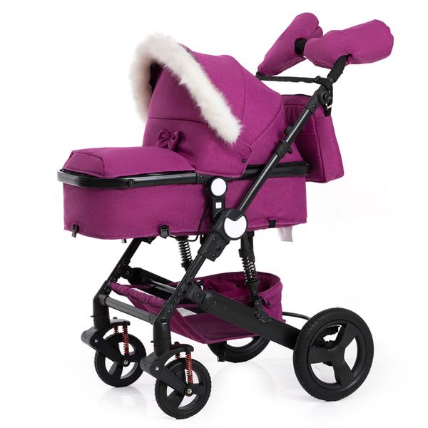 

wisesonle 2019 baby stroller 2 in 1 two-way high landscape stroller can sit reclining russia ing