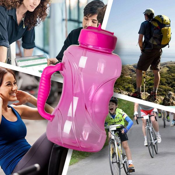 

1.5l portable water bottle with straw handle large capacity reusable travel drinking cup outdoor fitness camping drinkware