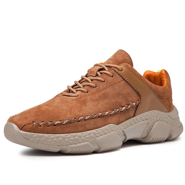 

2020 suede men sneakers leather casual shoes comfortable massage soles fashion men leather shoes man footwear plus size, Black