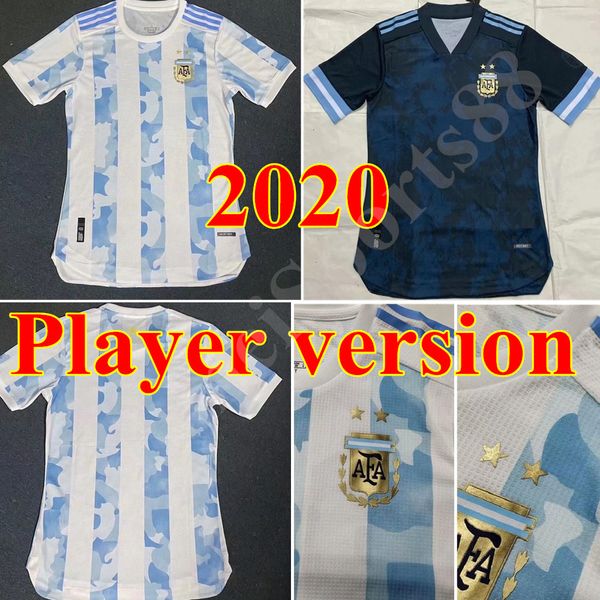 

2020 player version argentina soccer jersey 20 21 argentina home away #10 messi soccer shirt aguero icardi di maria football uniform sales, Black;yellow