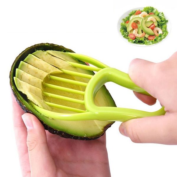 

multifunction 3 in1 avocado slicer shea corer butter fruit peeler cutter pulp separator plastic knife kitchen vegetable tools home accessory