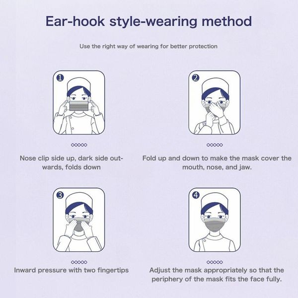 

in stocks 3-layer mask 100pcs face mouth masks meltblown cloth masks non woven disposable anti-dust earloops masks