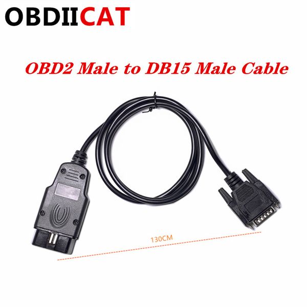 

50pcs/lot dhl obdii conectors cable obd2 male to db15 male cable db15 obd 2 for car diagnostic adapter