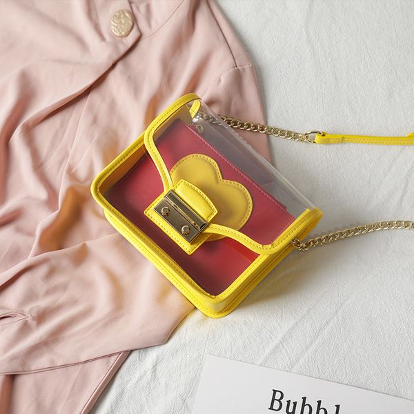 

2020 ladies new small bag korean style transparent bag jelly chain shoulder messenger
