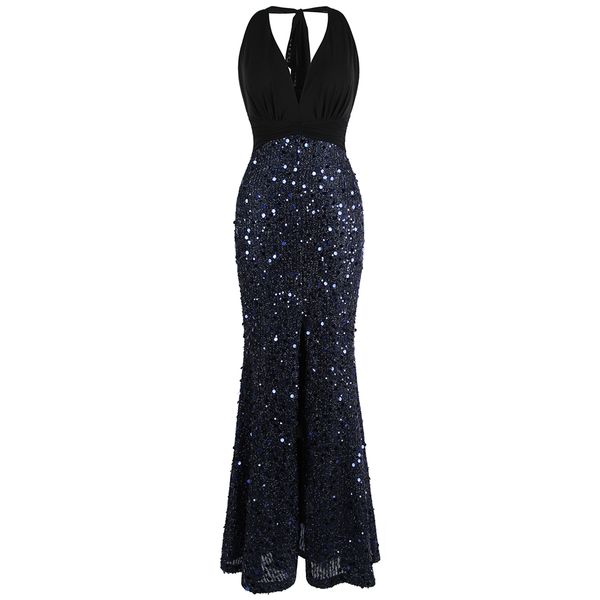 

модное вечернее платье с блестками и плиссированной юбкой русалка с блестками русалка j-190614-s, White;black