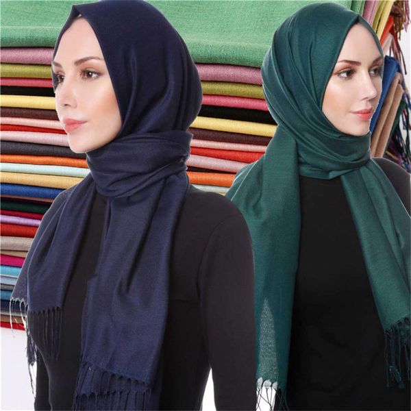 

70*200cm summer women hijab scarf thin shawls wraps lady solid female hijab stoles long cashmere pashmina foulard head scarves, Red