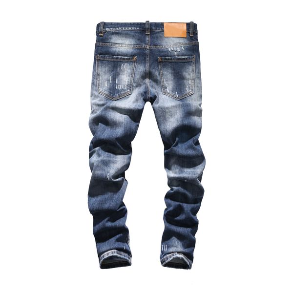 

mens дизайнер дизайнерская новые красивые джинсы показать подходят дикий европейская мода dsn25 хлопок высокого качества эластичную новая мо, Blue