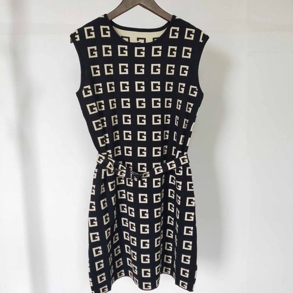 

women designer skirt with sashes ladys brand letter print dress new fashion style sleeveless skirt 2020 new trend selling luxury clothes, Black;gray