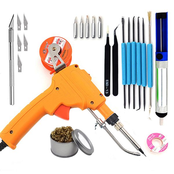 

60w 220v hand-held internal heating soldering iron automatically send tin gun soldering station welding repair replace 900m tip