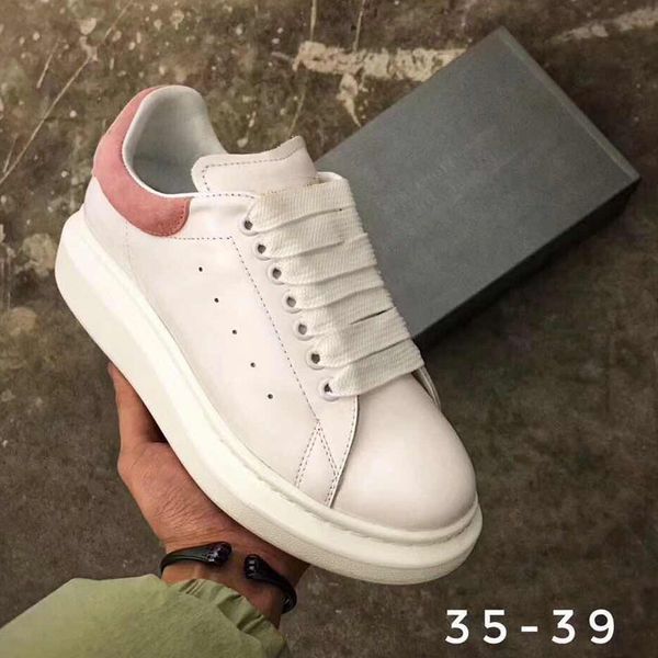

2020 new mens womens fashion luxury white leather platform shoes flat casual shoes lady black red pink sneakers 35-44 no shoes box