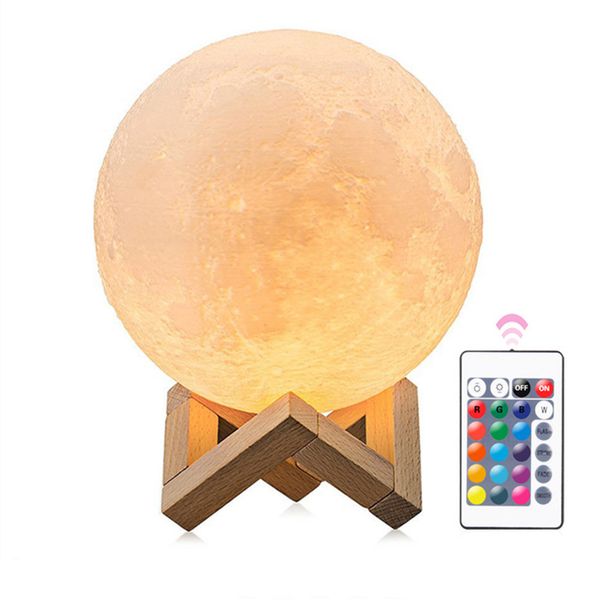 

3d moon lamp 16 colors remote control touch led night light usb rechargeable 5v lampara luna 3d night lamp moon 8/10/12/15/20cm