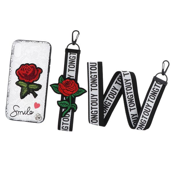 

embossed lace embroidery roses phone case cover for iphone x/xs