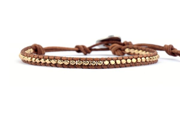 

fashion gold color beads leather wrap bracelet adjustable bracelet beaded bohemia bracelets manufacturer dropship, Golden;silver