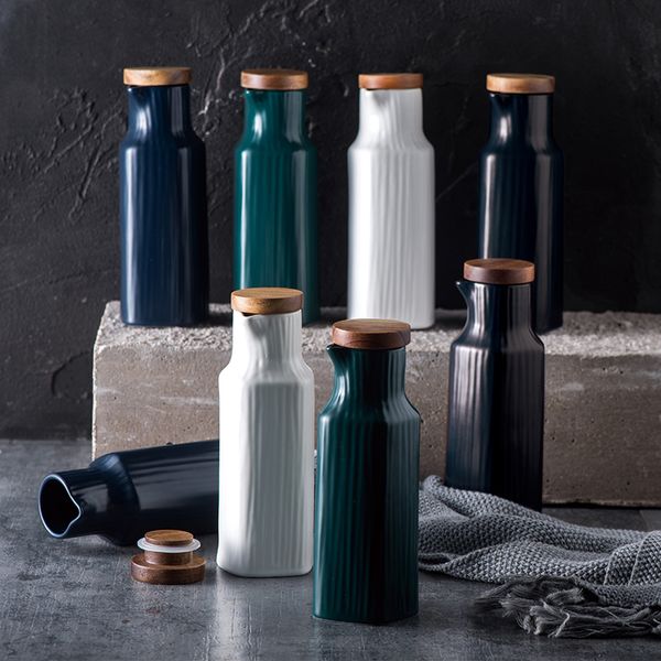 

nordic style ceramic soy sauce vinegar cruet dressing jar oil cup ins art oil vinegar cup kitchen tableware drop shipping