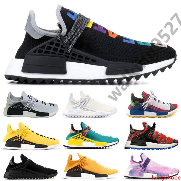 

2019 new bbc multi color human race running shoes mens inspiration pack black sun glow hue man tangerine designer shoes