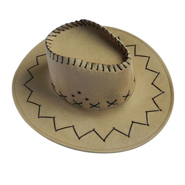 

gentleman jazz casual western cowboy hat artificial suede outdoor wide brim beach travel cap sun hat 6 colors