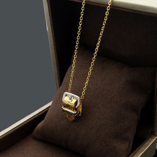 

accessories necklaces arrive lady 316l titanium steel engraved designs v letter 18k plated gold buckle four leaf flowers, Silver