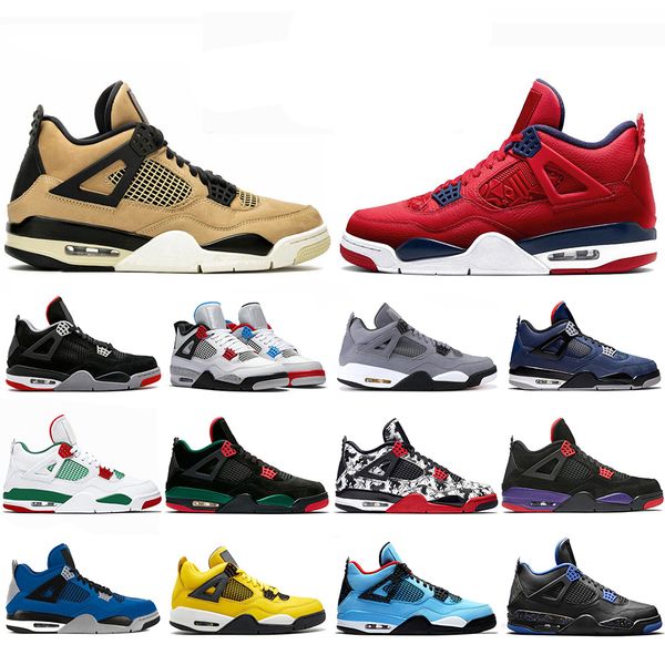 

ale loyal blue fiba what the 4 cool grey basketball shoes 4s punch raptors bred travis scotts raptors mens trainers sneakers, White;red