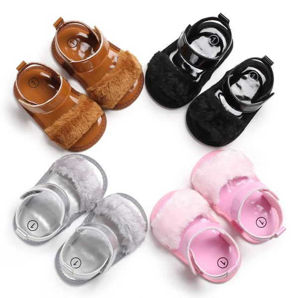 

baby girl sandals baby hairy sandals shoes girl summer newborn mulit-colors infant girls princess sandal, Black;red