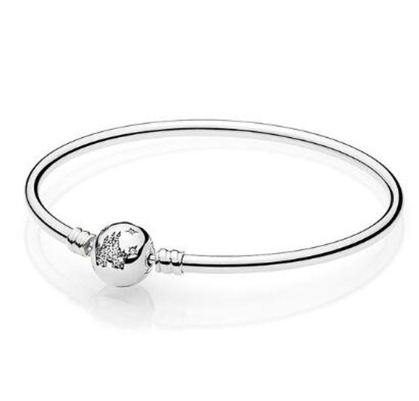 

original 925 sterling silver bracelet wonderful castlel clasp snake chain bangle fit women bead charm fashion jewelry, Golden;silver