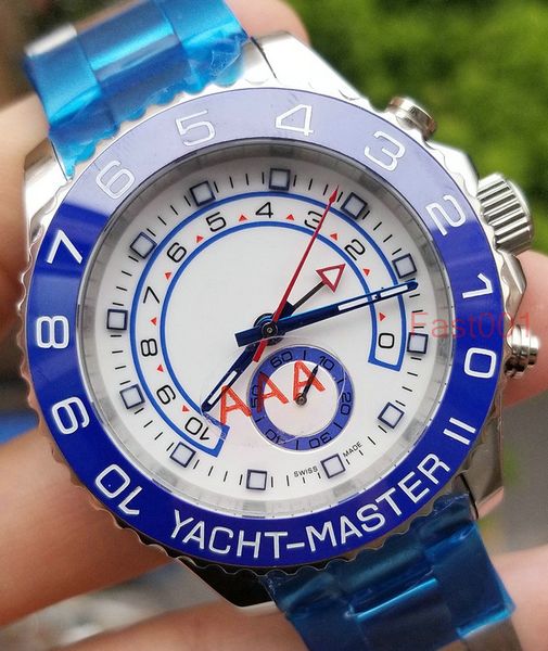 

blue designer watch 44mm automatic movement luxury mechanical mens stainless steel watches sapphire glass yacht wristwatches, Slivery;brown