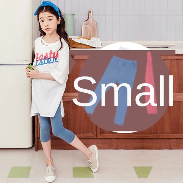 

girls leggings summer thin 2019 hundred-match modal stretch tight tight capri pants children's outside pants western style, Blue