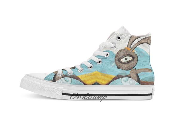 

surfing waves swirls custom casual high lace-up canvas shoes sneakers drop shipping