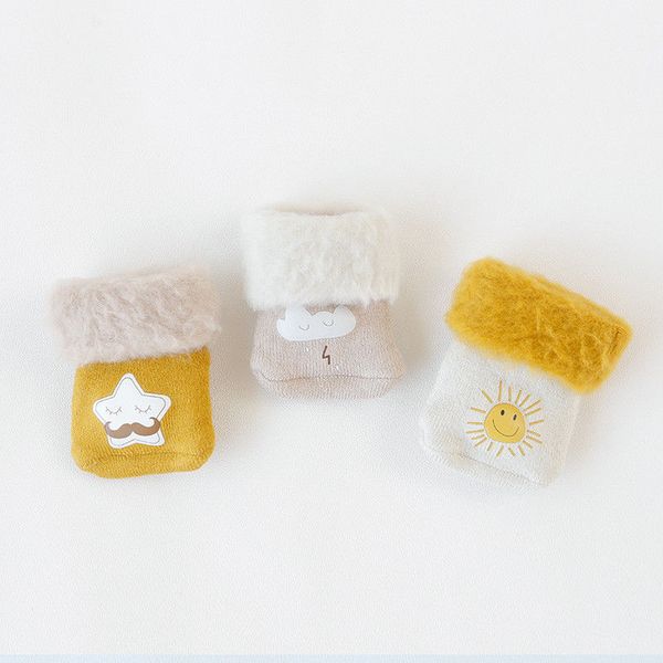 

winter cute baby toddler kids floor sun print rainbow socks 3pcs, Pink;yellow