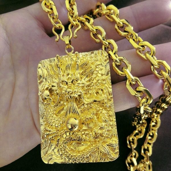 8 5 mm di larghezza della catena uomo donna oro giallo 18 carati riempito la collana a catena lunga pendente cinese n421