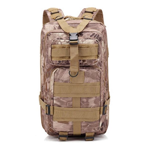 

multi-functional sports backpack 30l 3p military backpack for camping traveling hiking trekking - python khaki