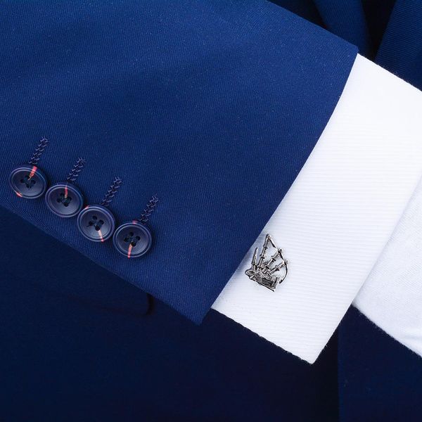 

savoyshi instrument bagpipe shape cufflinks for mens shirt brand cuff nails novelty cuff links gift men jewelry, Silver